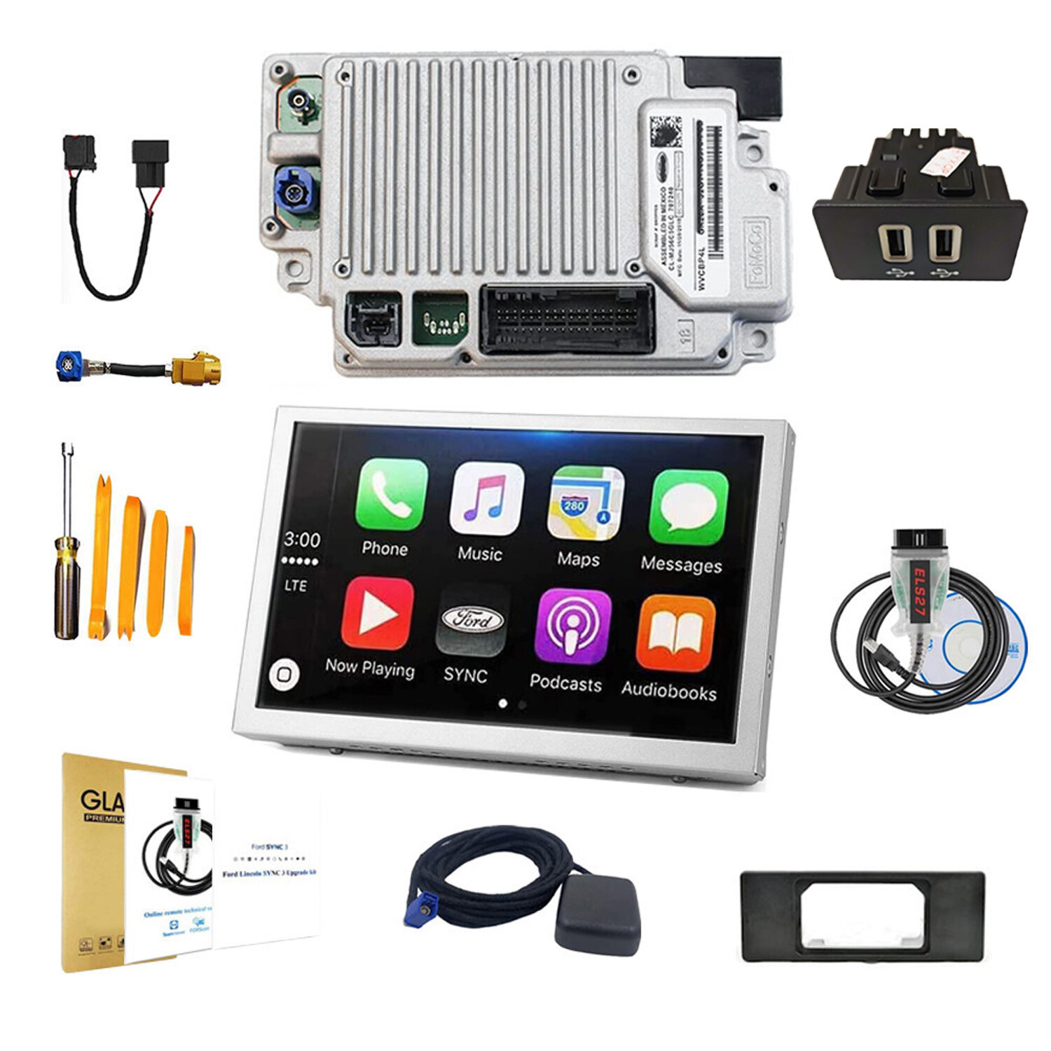 Factory SYNC 2 to SYNC 3 Upgrade Kit 3.4 Fit for Ford Sync3 APIM Module Carplay