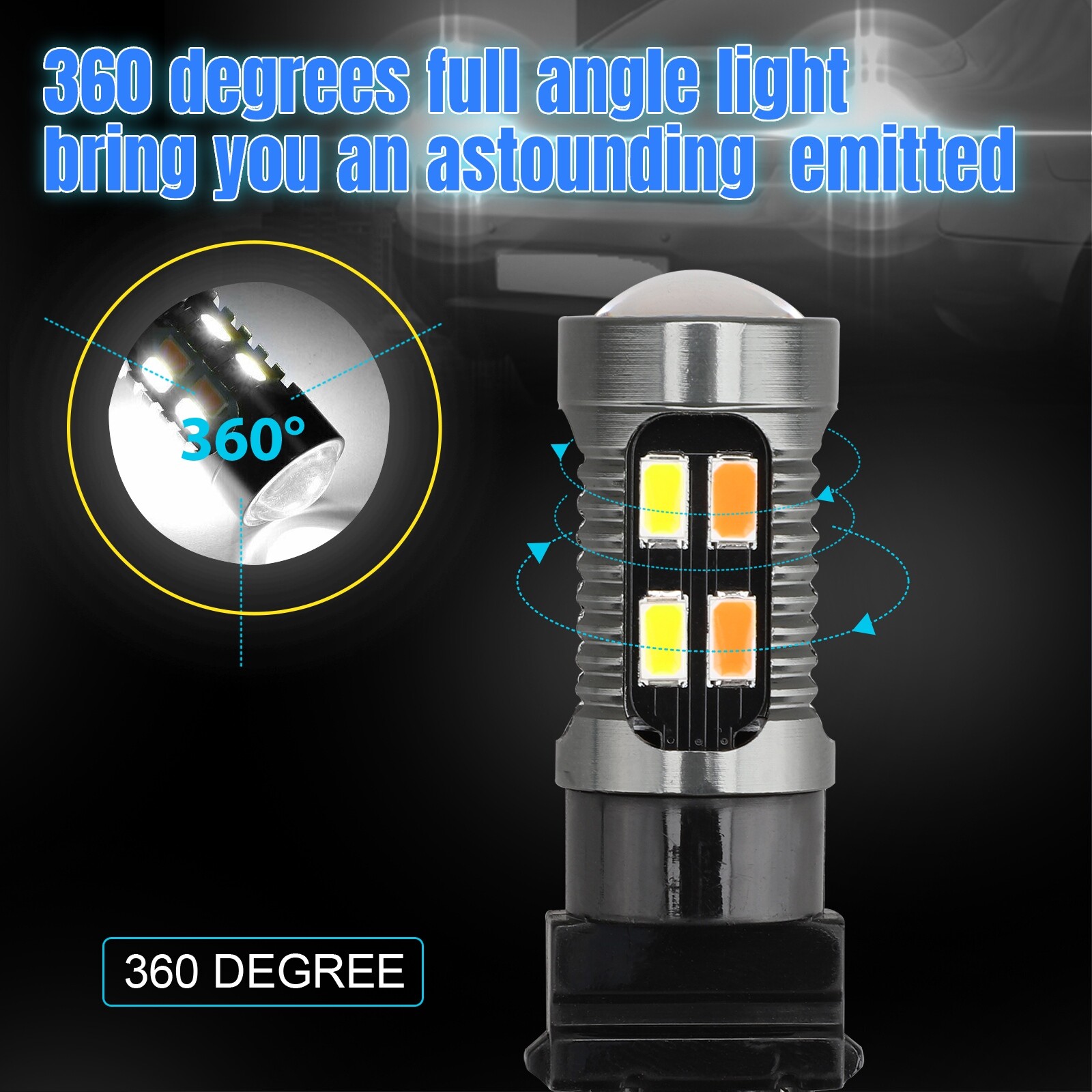 4X 3157 3156 LED DRL Switchback Turn Signal Light Bulbs 4157na 3457a White Amber