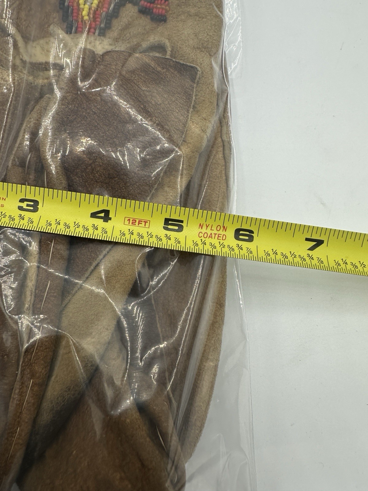 Vintage Beaded Leather Moccasins Handmade Native American Style Brown Shoes