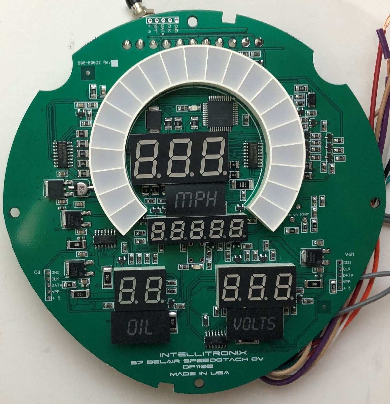 1957 Bel Air Digital Dash Panel Cluster Gauges RED LEDs