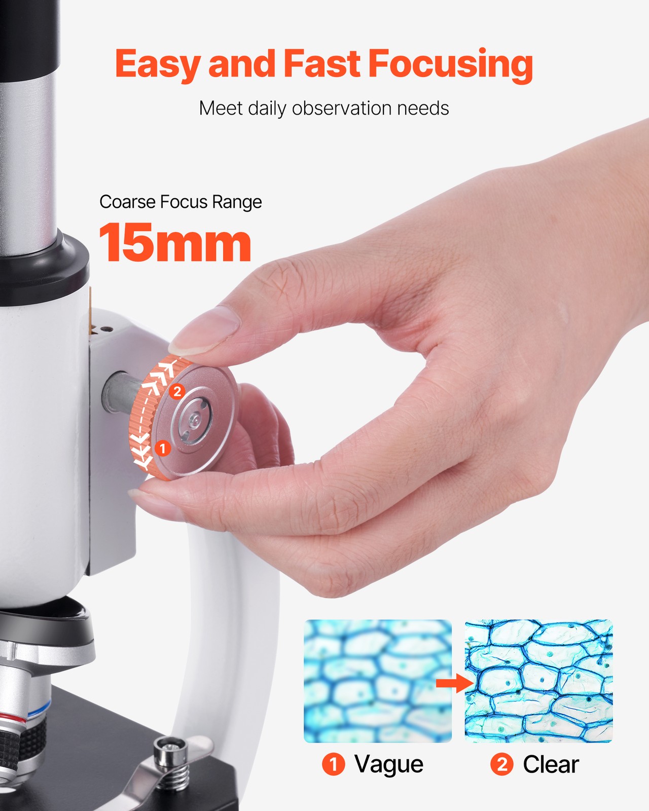 VEVOR Professional Monocular Compound Microscope Kit 40-2000X Magnification