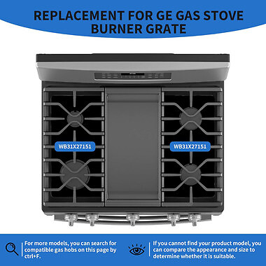 Range Side Burner Grate Compatible with GE Range WB31X27151