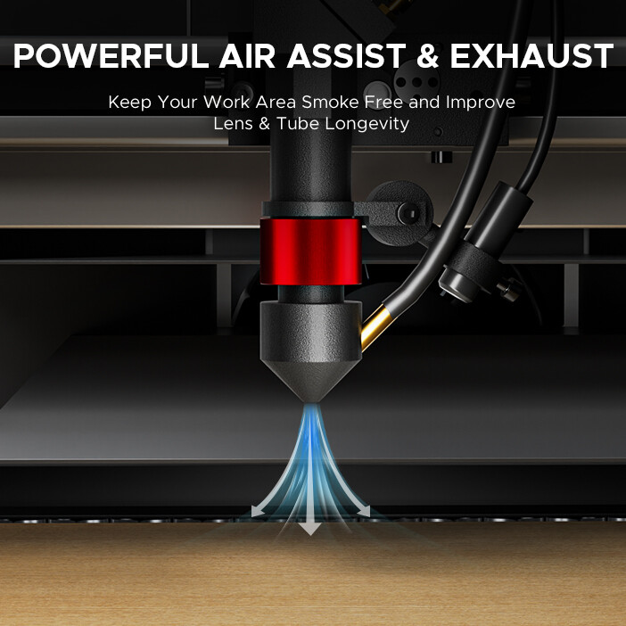 OMTech 45W K40+ CO2 Laser Engraver Marker Engraving 8 x 12in W/ Rotary Axis