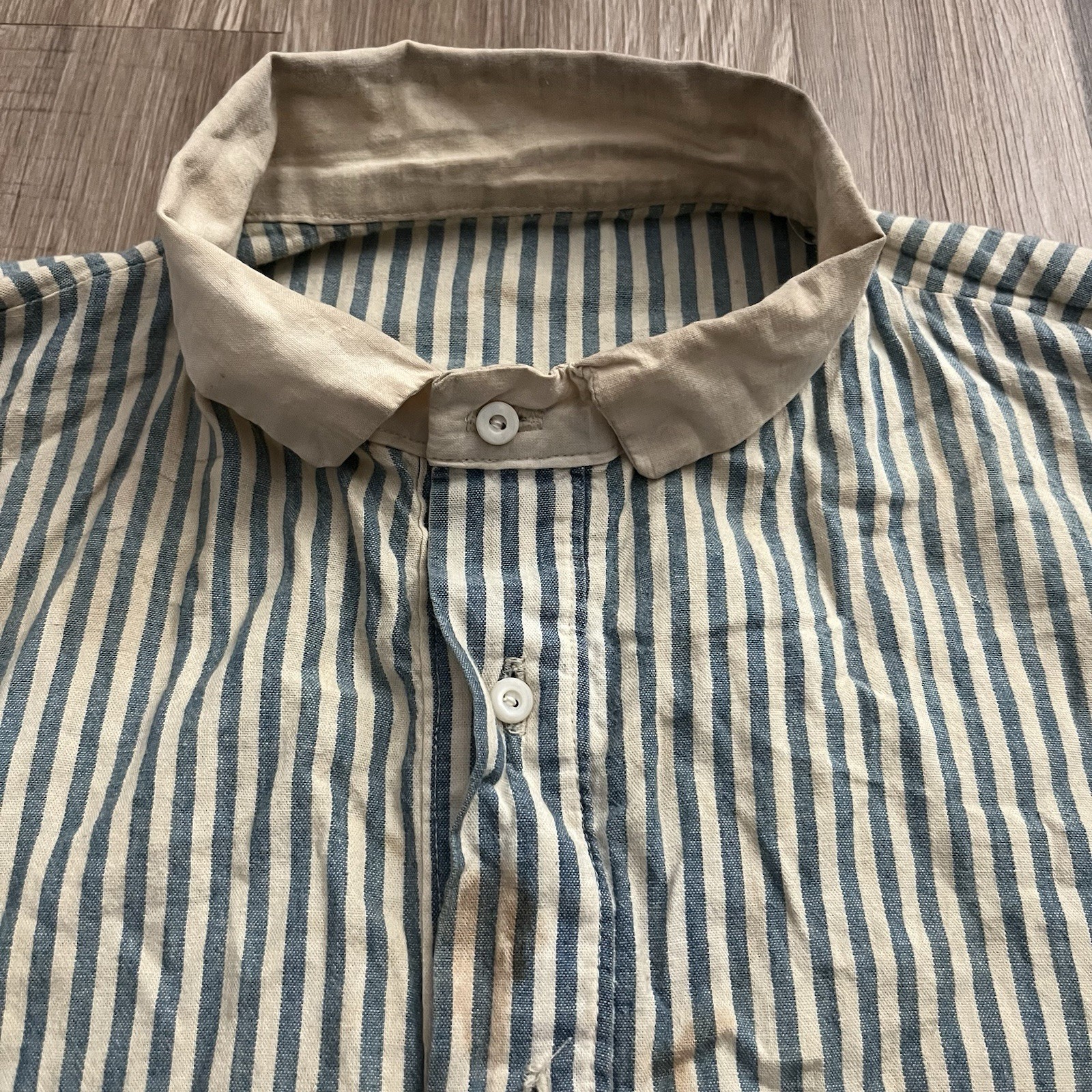 Vintage Repro Civil War Uniform Union Wool Trousers Sky Blue & Striped Shirt