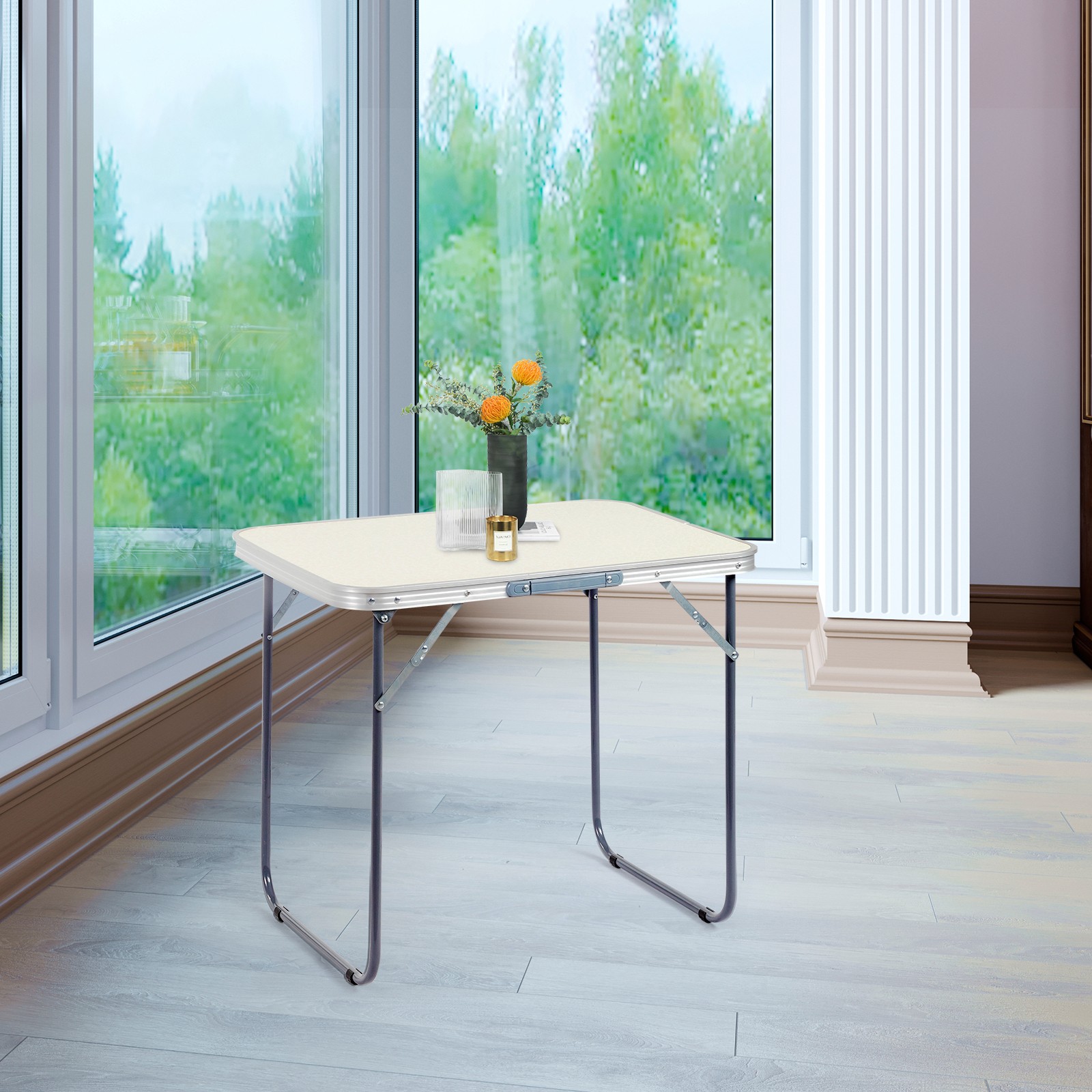 2.3FT Partable Aluminum Folding Table Picnic Garden Camping Indoor Outdoor