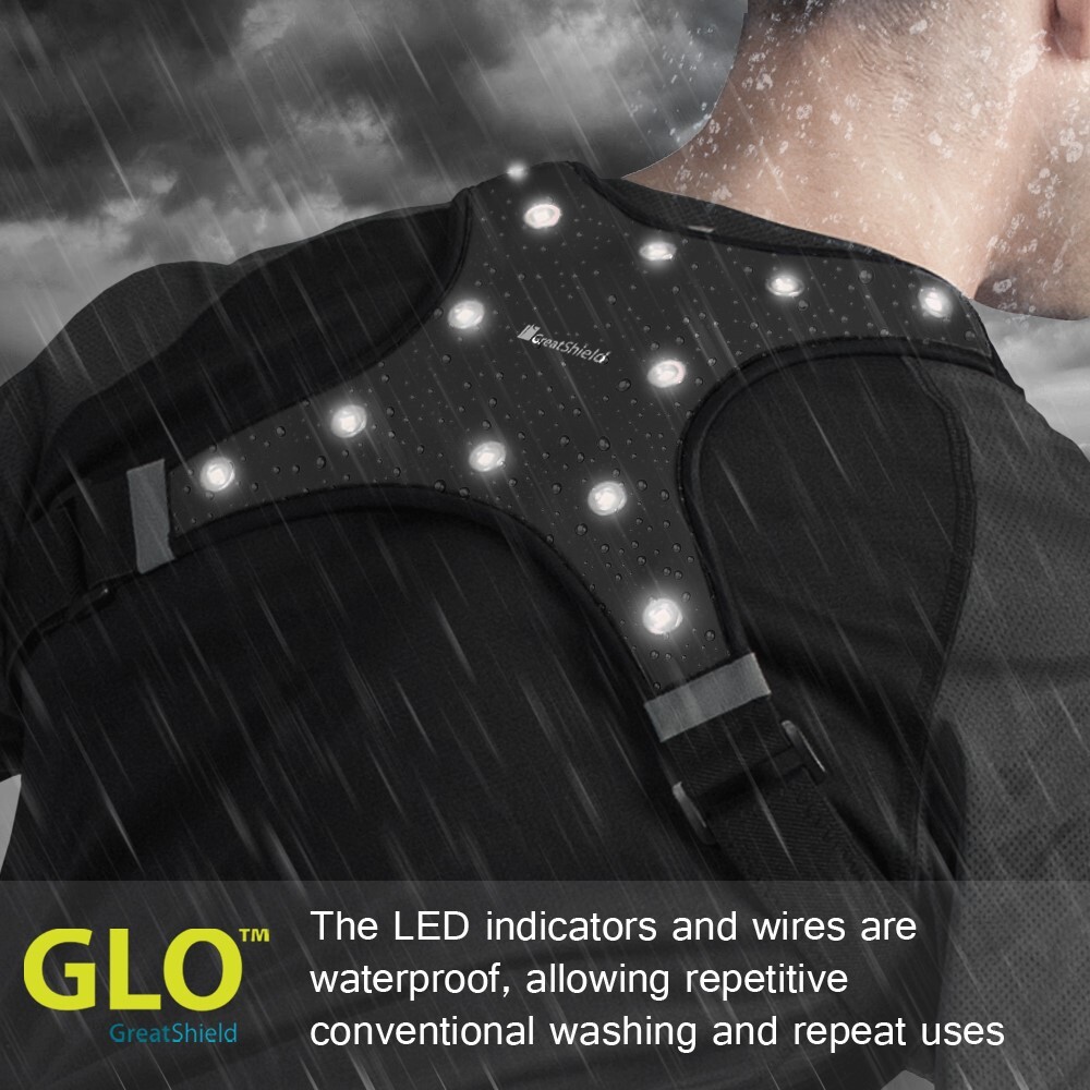 Reflective Waterproof LED Light Safety Vest Outdoor Running Cycling Biking Night