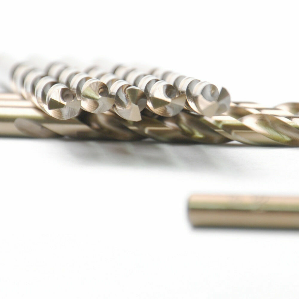 Drillforce 10PC 9/64" Cobalt Drill Bit Set HSS M35 Jobber Length Metal Drill Bit