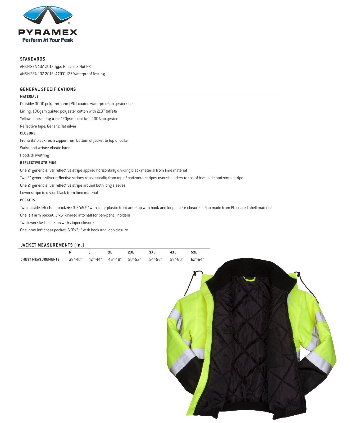 HIGH VISIBILITY REFLECTIVE INSULATED WATERPROOF HI VIS BOMBER SAFETY JACKET COAT