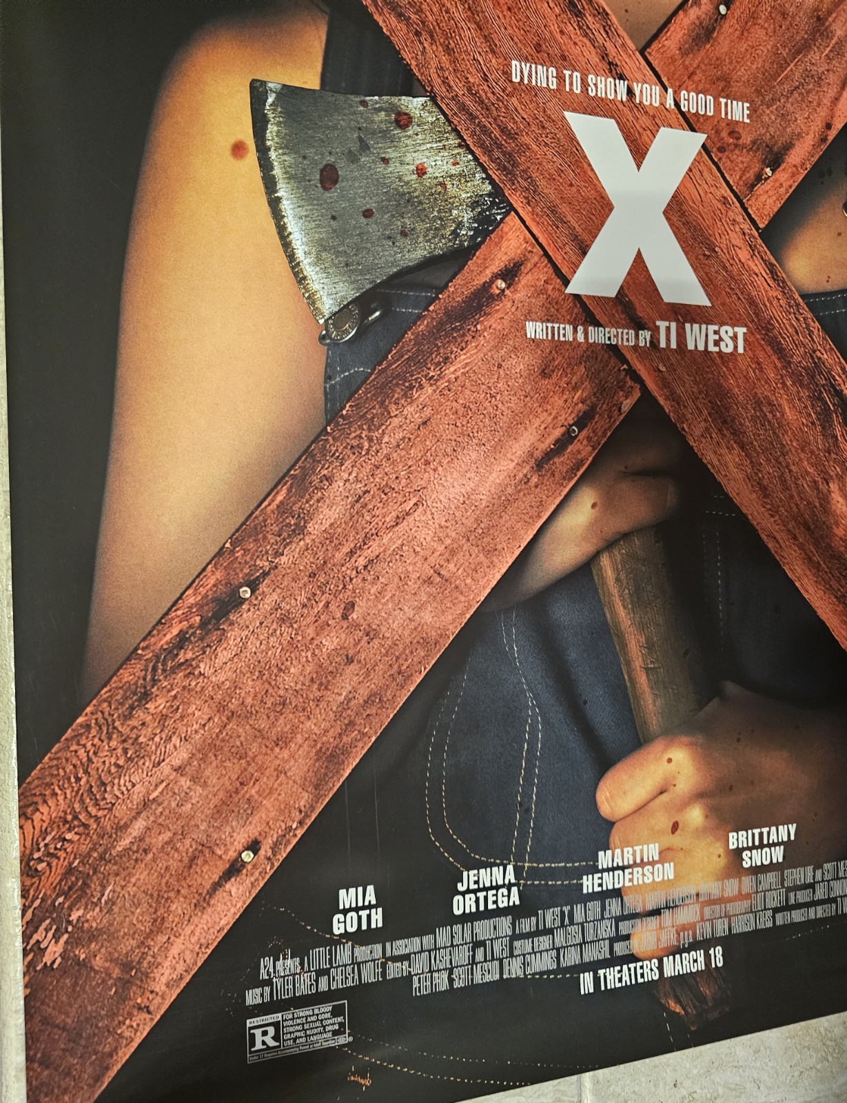 "X" Original D/S 27x40 Theater Movie Poster Mia Goth Jenna Ortega Brittany Snow