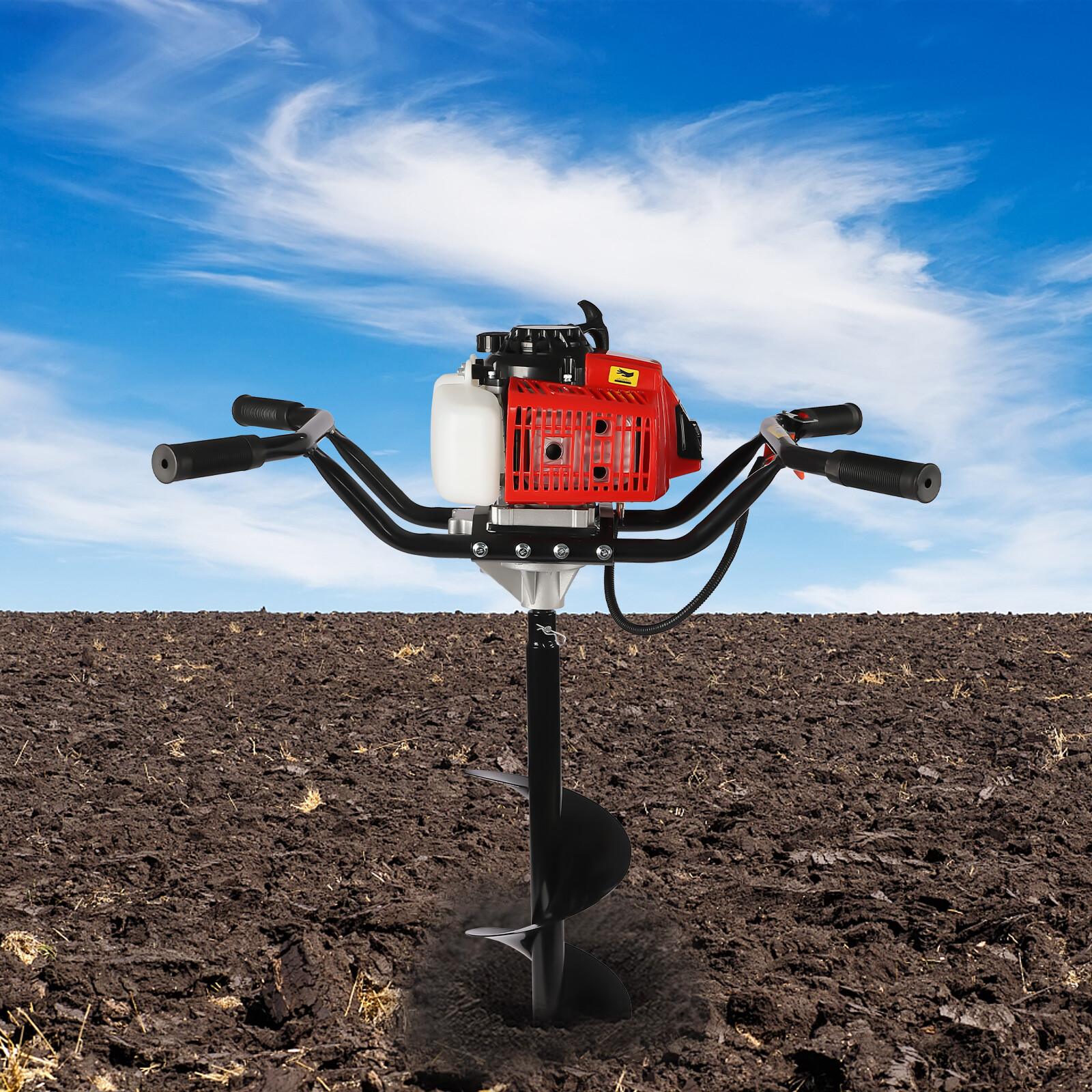 2-Man Petrol Earth Auger Ground Drill Fence Post Digger, New