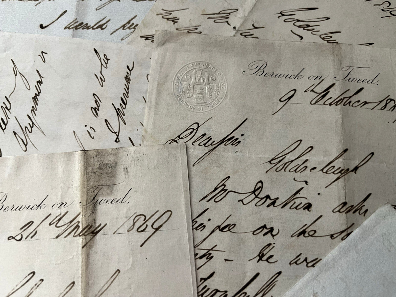 OLD LETTER IN ENGLISH 1800s - Victorian Era Watermarked Correspondence Document