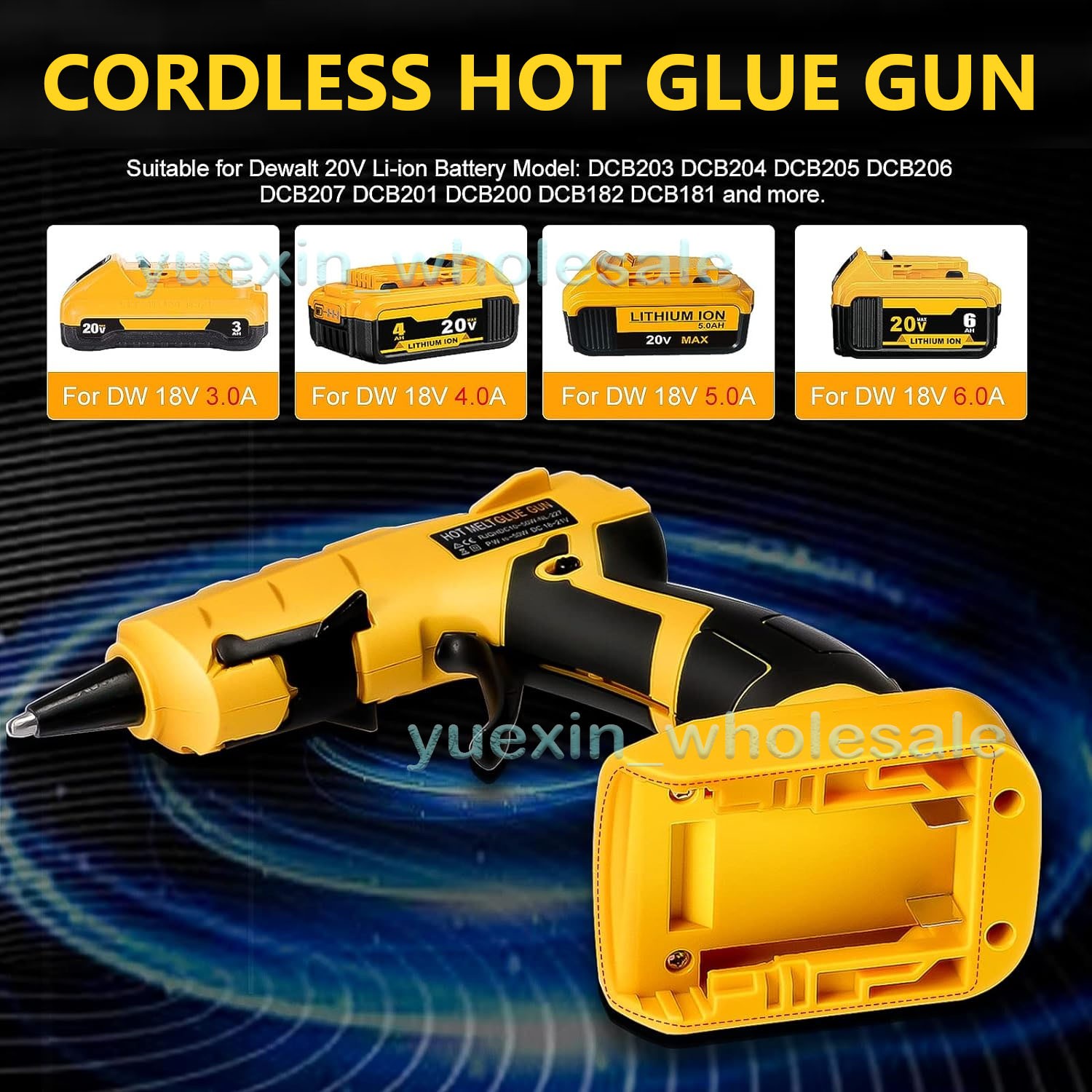 Cordless Hot Melt Glue Gun For Dewalt 20V Max Battery Crafts DIY w/10 Sticks US