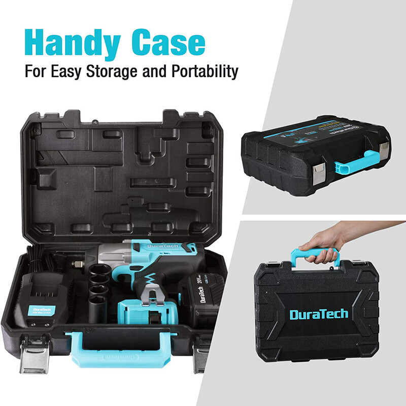 DURATECH 20V Cordless Impact Wrench Sets 1/2" Brushless Impact Driver 600 Ft-Lbs