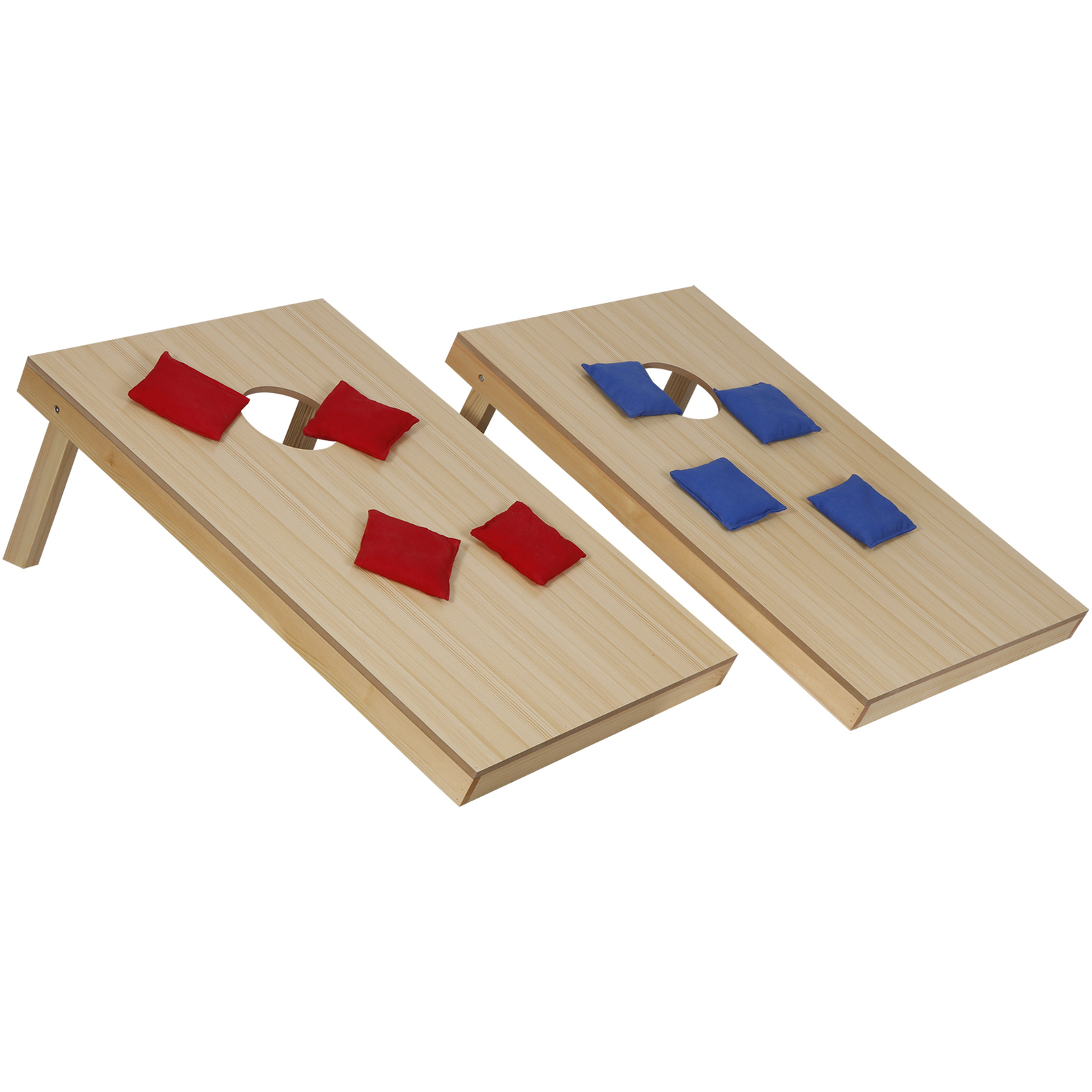 Cornhole Game Set 3x2FT Classic Size Wood Cornhole Boards 8 Bean Bags w/ Case