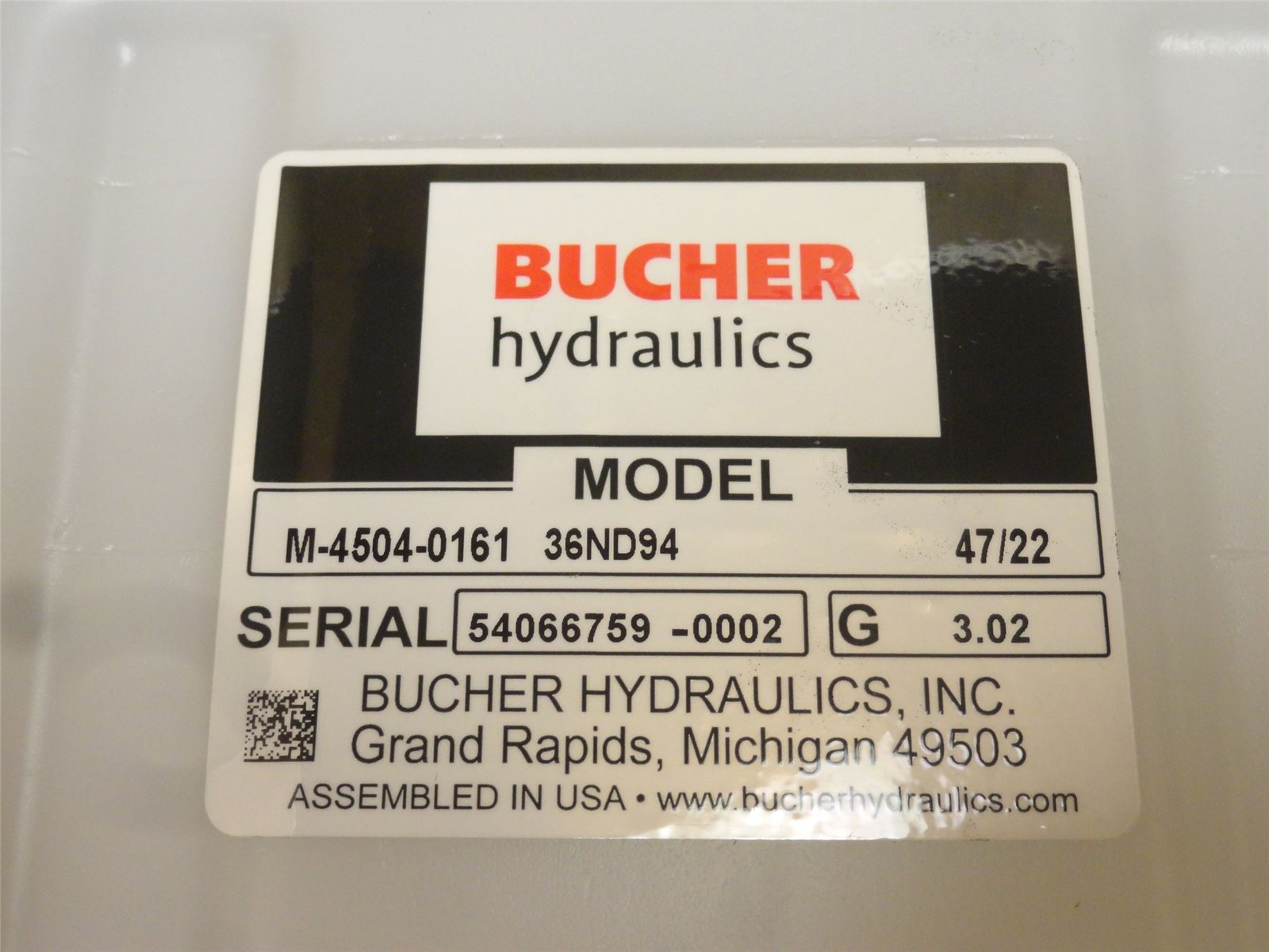248656 New-No Box; Bucher M-4504-0161 Hydraulic Power Unit 1.4GPM; 1000PSI; 1HP