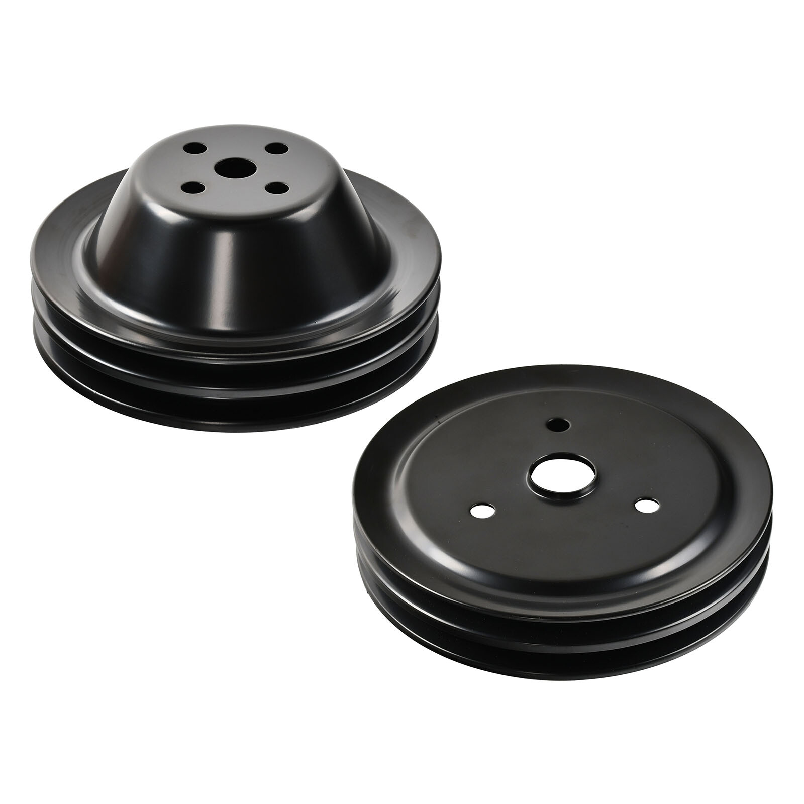 For SBC Chevy 283 350 400 SWP Short Water Pump Pulley & Crankshaft Kit 2 Groove