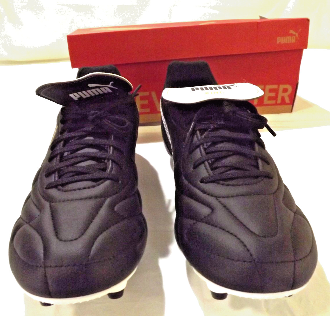 Puma King Top Black White Gold Men Soccer Cleats Shoes 107348-01 Sz 9.5