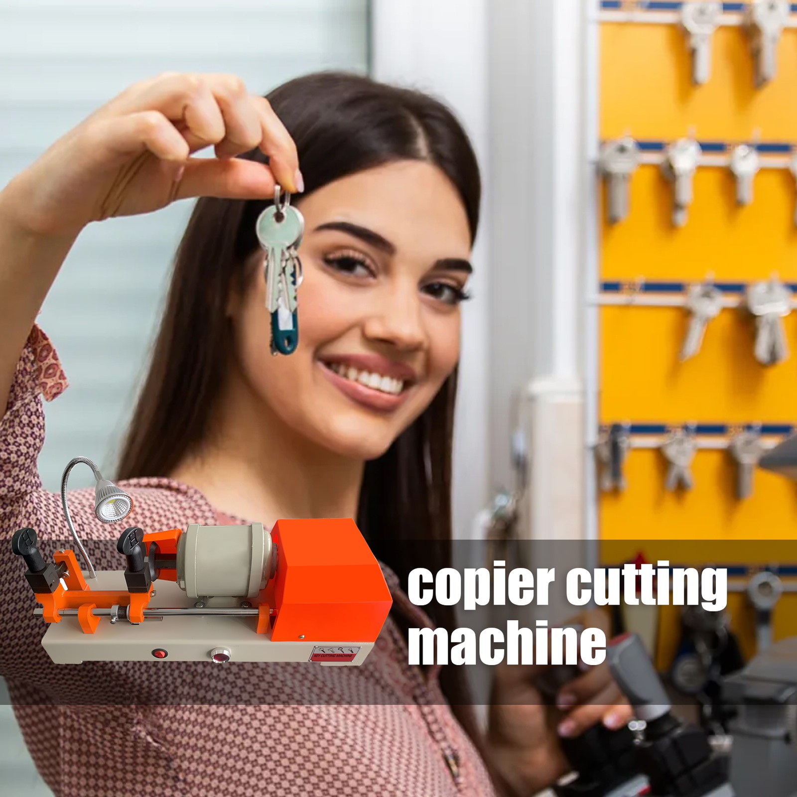 Key Cutting duplicating Machine Cutter Car Key Copier Locksmith Tools 110V--