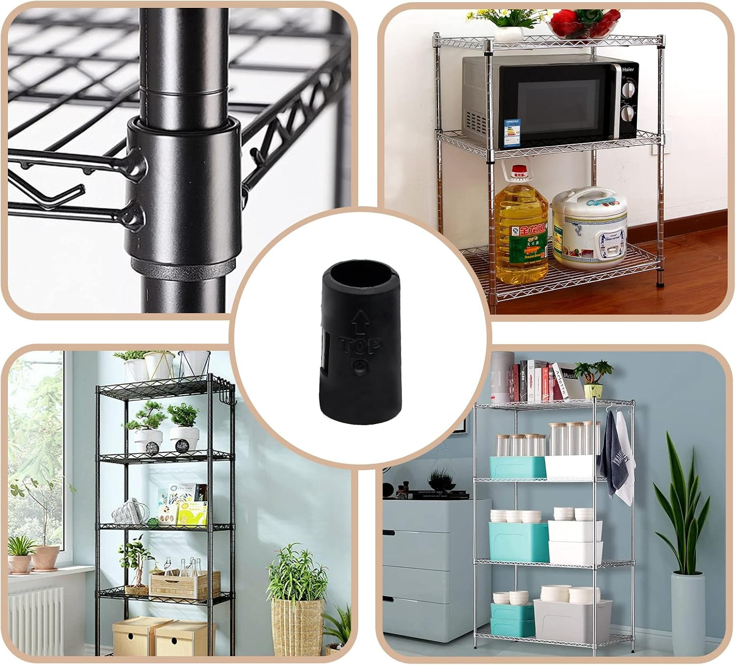 100 Pack 3/4 Inch Wire Shelving Shelf Lock Clips, Plastic Shelving Clips Replace