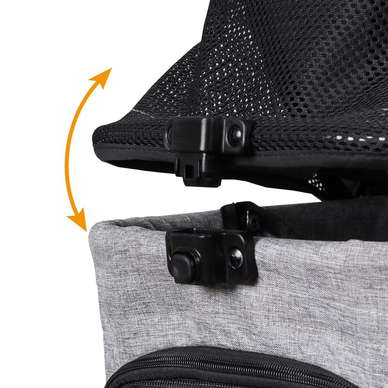 Pet Stroller Foldable Dog Cat Jogger Stroller w/4 Wheel & Detachable Basket Gray