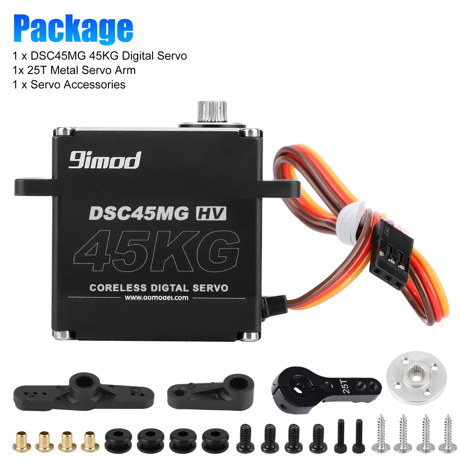 45KG Waterproof Digital Servo Metal Gear High Torque &Speed Steering for 1/10 RC