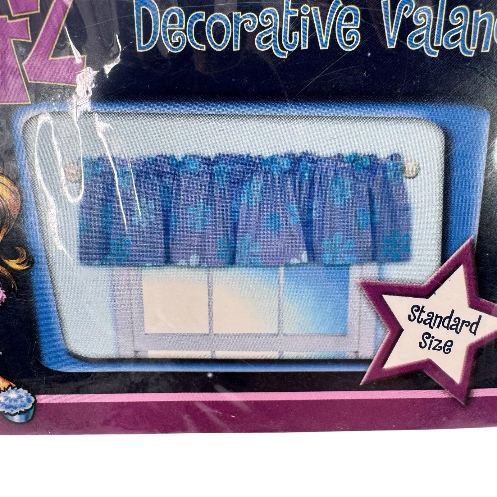 BRATZ "Wildflowers" Decorative Valance Standard Size Blue and Purple New
