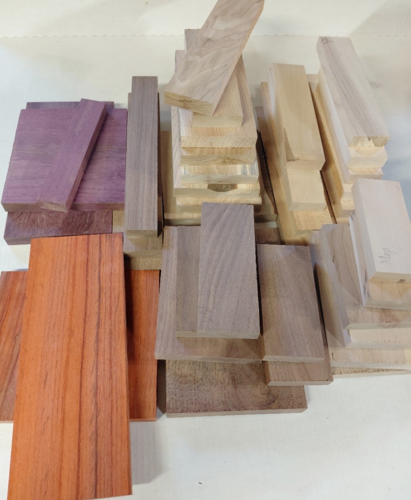 Purpleheart Padauk Walnut Maple Hardwood Short Boards Wood Cutoffs NO KNOTS