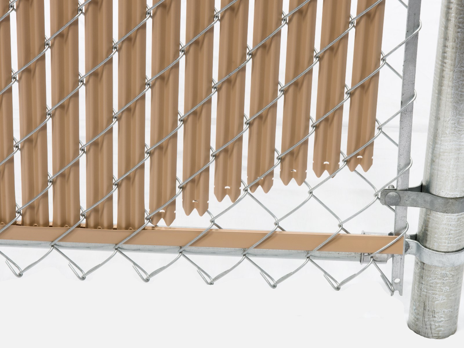 6 ft High Beige Wave Slat™ Single Wall Privacy Chain Link Fence Slats