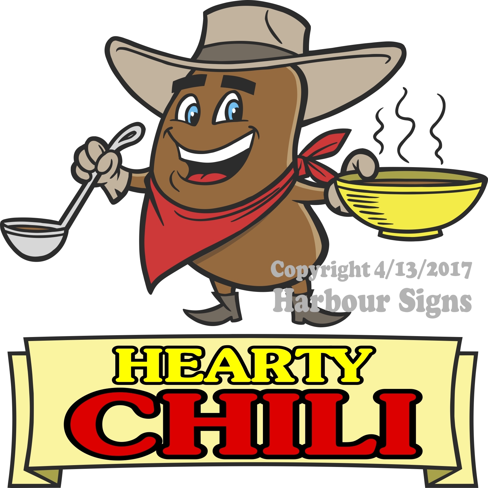 Hearty Chili DECAL (Choose Your Size) Soup Food Truck Concession Vinyl Sticker