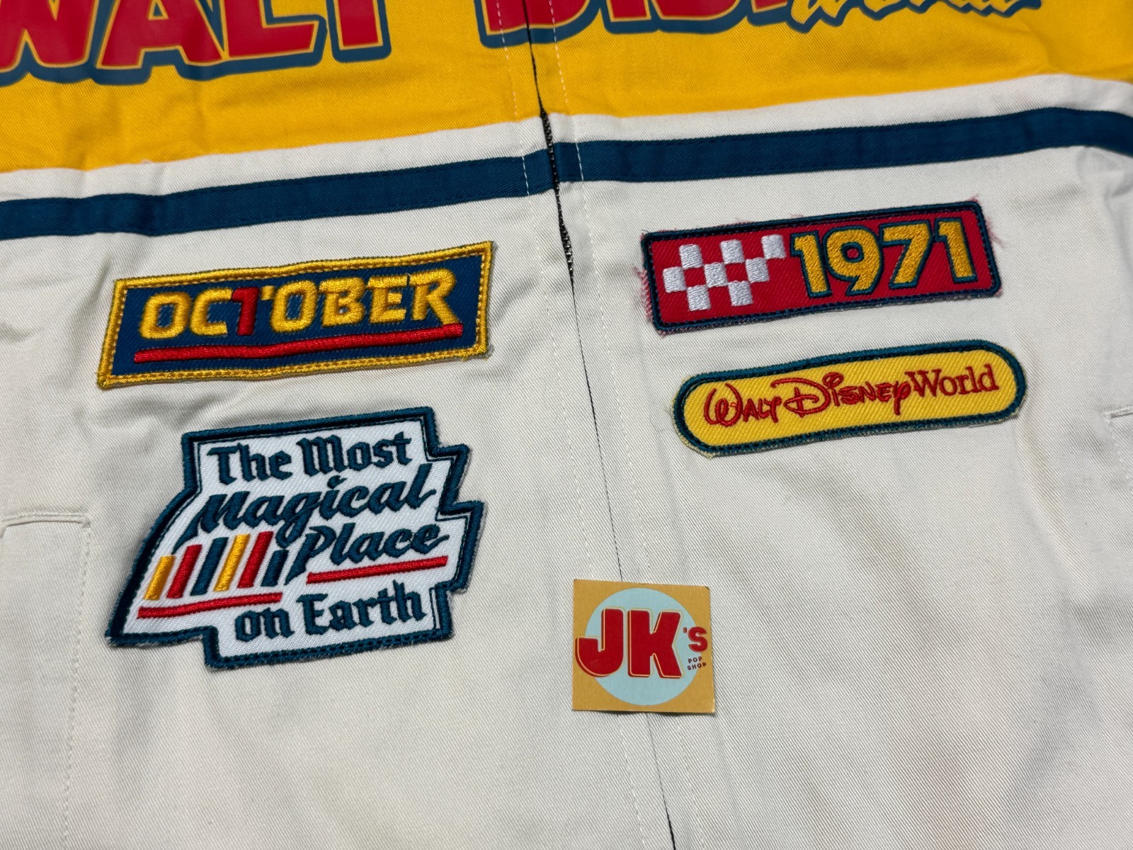 NEW Walt Disney World Racing Jacket Adult Large Racer Embroidered Patches Zip