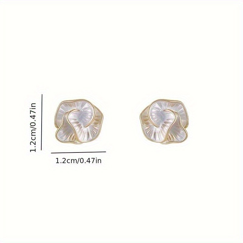Women's Elegant Drip Glaze Camellia Ear Studs Simple Flower Earrings Alloy