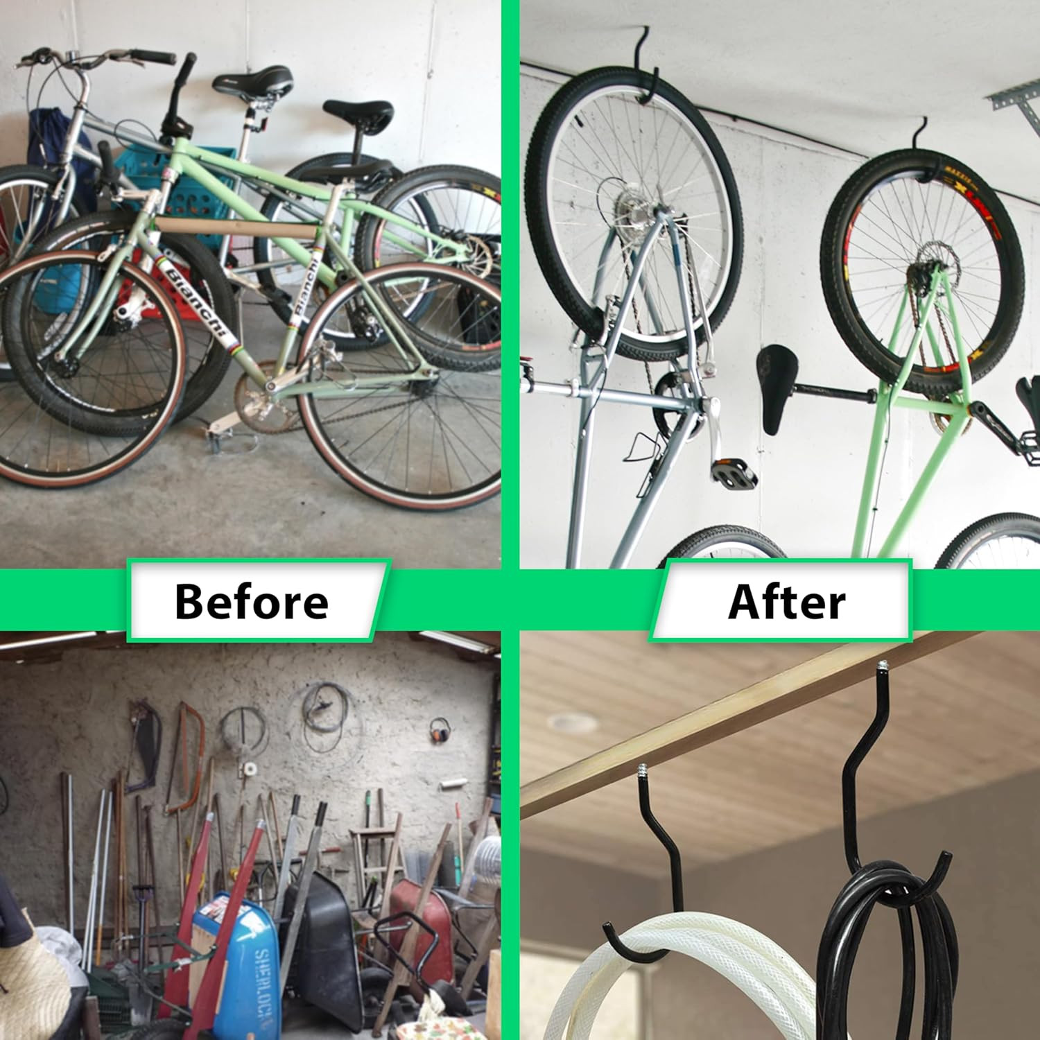 6 Pack Heavy Duty Garage Bike Storage and Utility Hooks-5.7 Inches for Garage