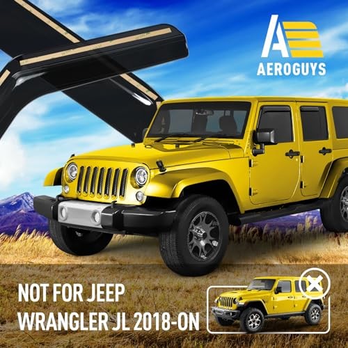 Extra Durable Window Deflectors in-Channel Window For Jeep Wrangler 07-18 JK