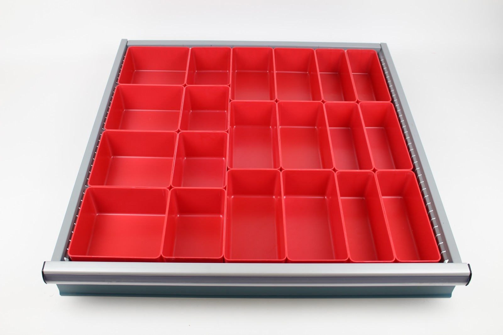 65 PBA  Red Plastic Box Assortment - 3 Inch Deep Tool box Tray Dividers, Bin Set