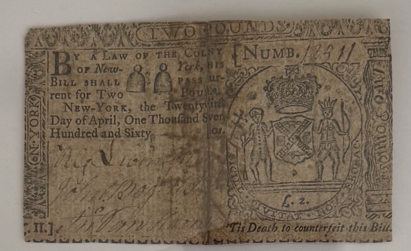 1760 New York Colonial Currency