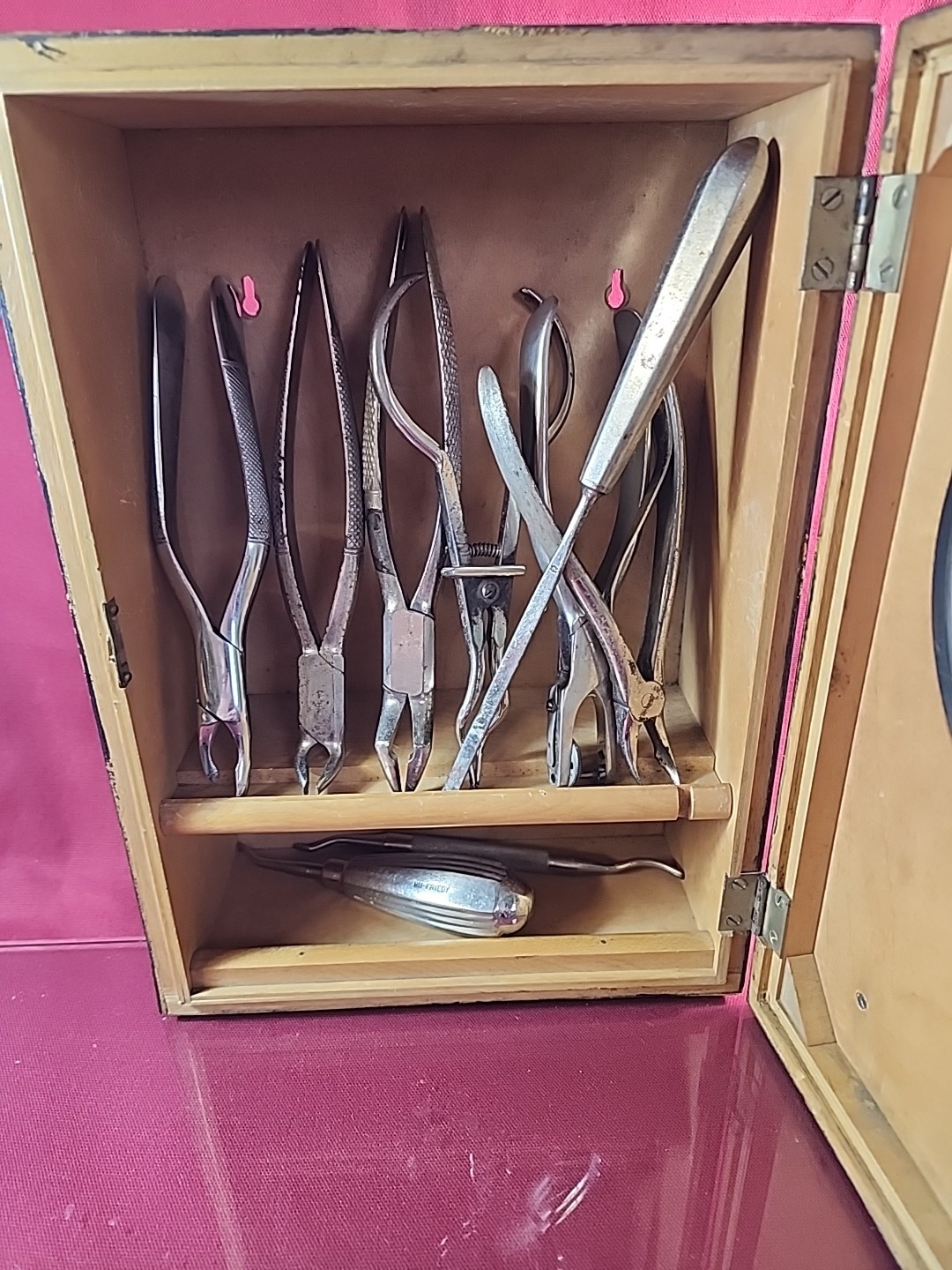 Antique Dentistry Tool And Wall Cabinet Early 1900s Medical