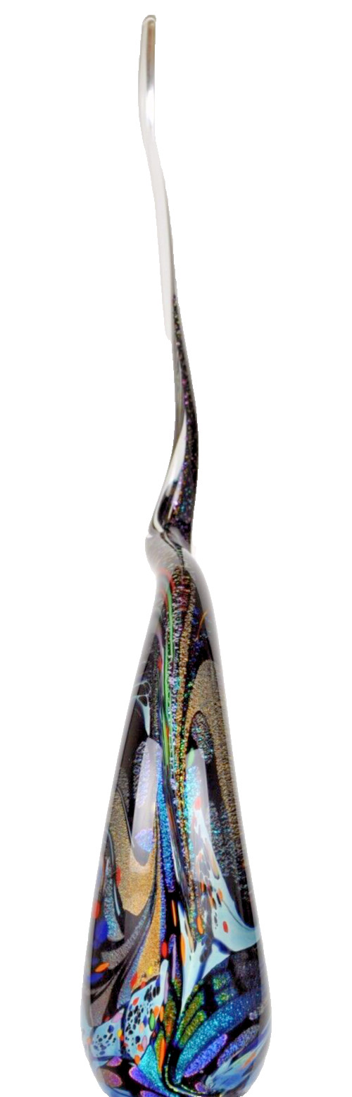 MERIDIAN STREET Art Glass Flame Reactive Blue Sculpture by John McDonald New