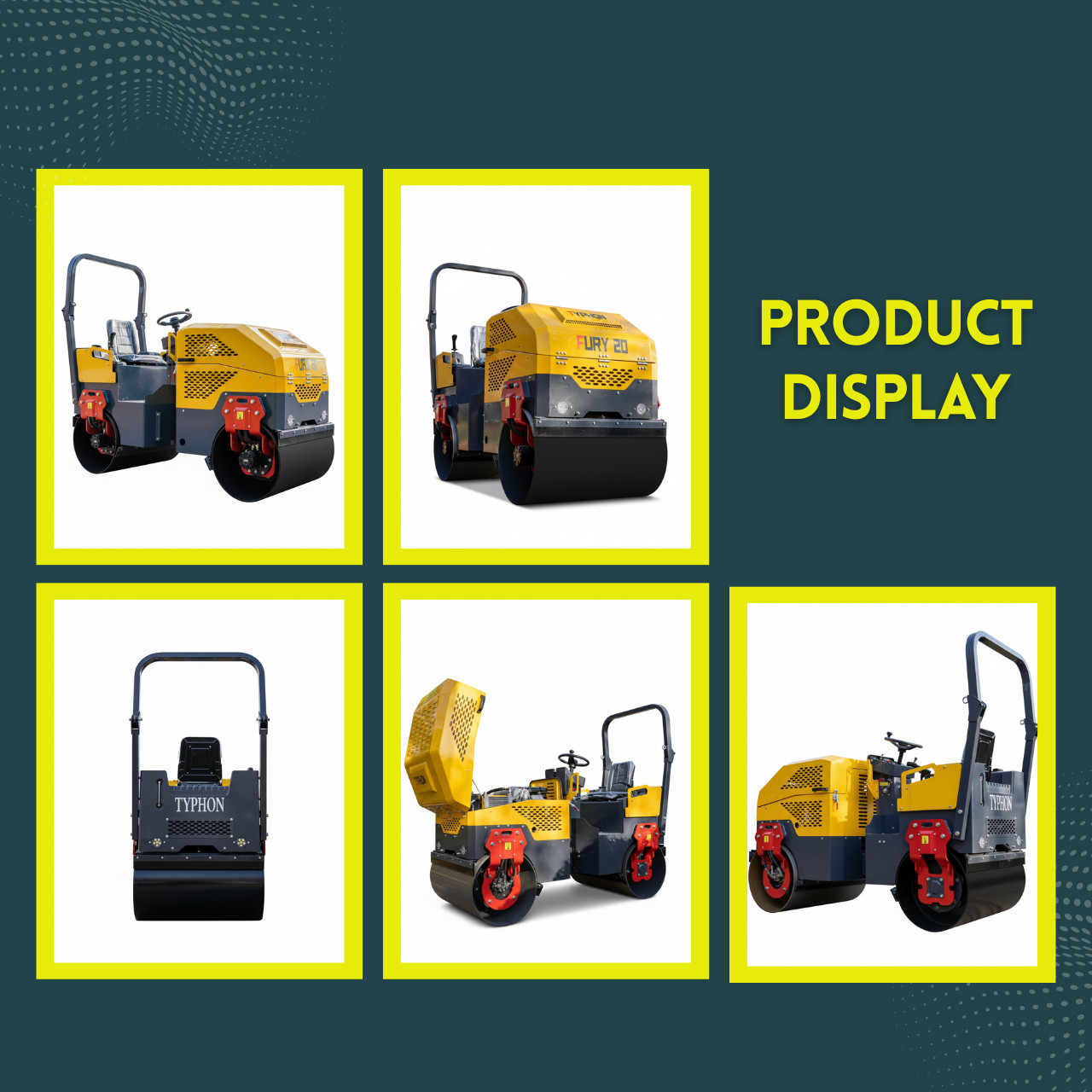 TYPHON FURY 20 Mini Road Roller 2Ton Hydraulic Oil Vibratory B&S 23hp USA engine