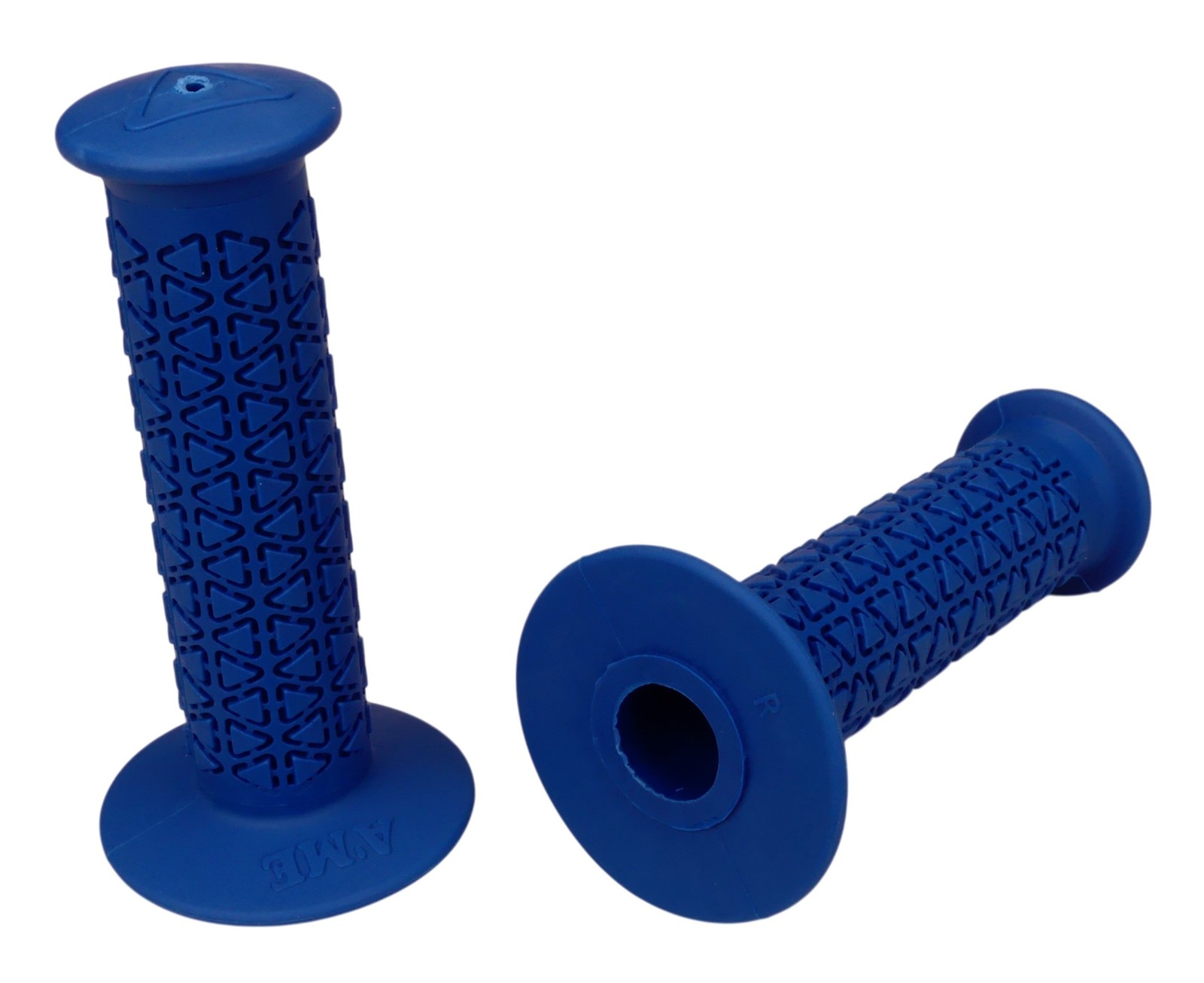 AME reissue BUBBLE FONT old school BMX bicycle grips - ROUNDS - BLUE