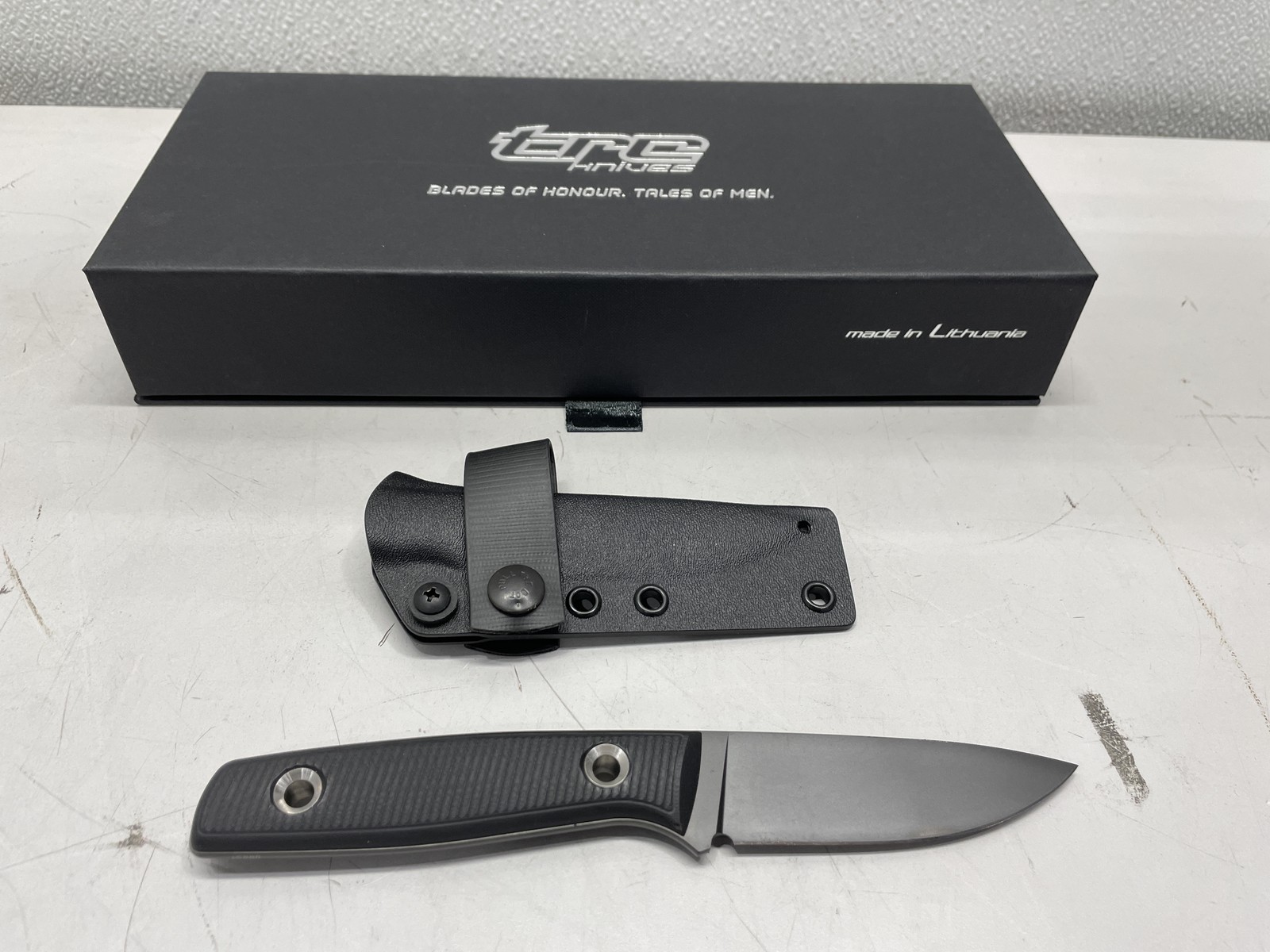 TRC Classic Freedom Black M390 Blade Black Canvas Micarta Knife 00057