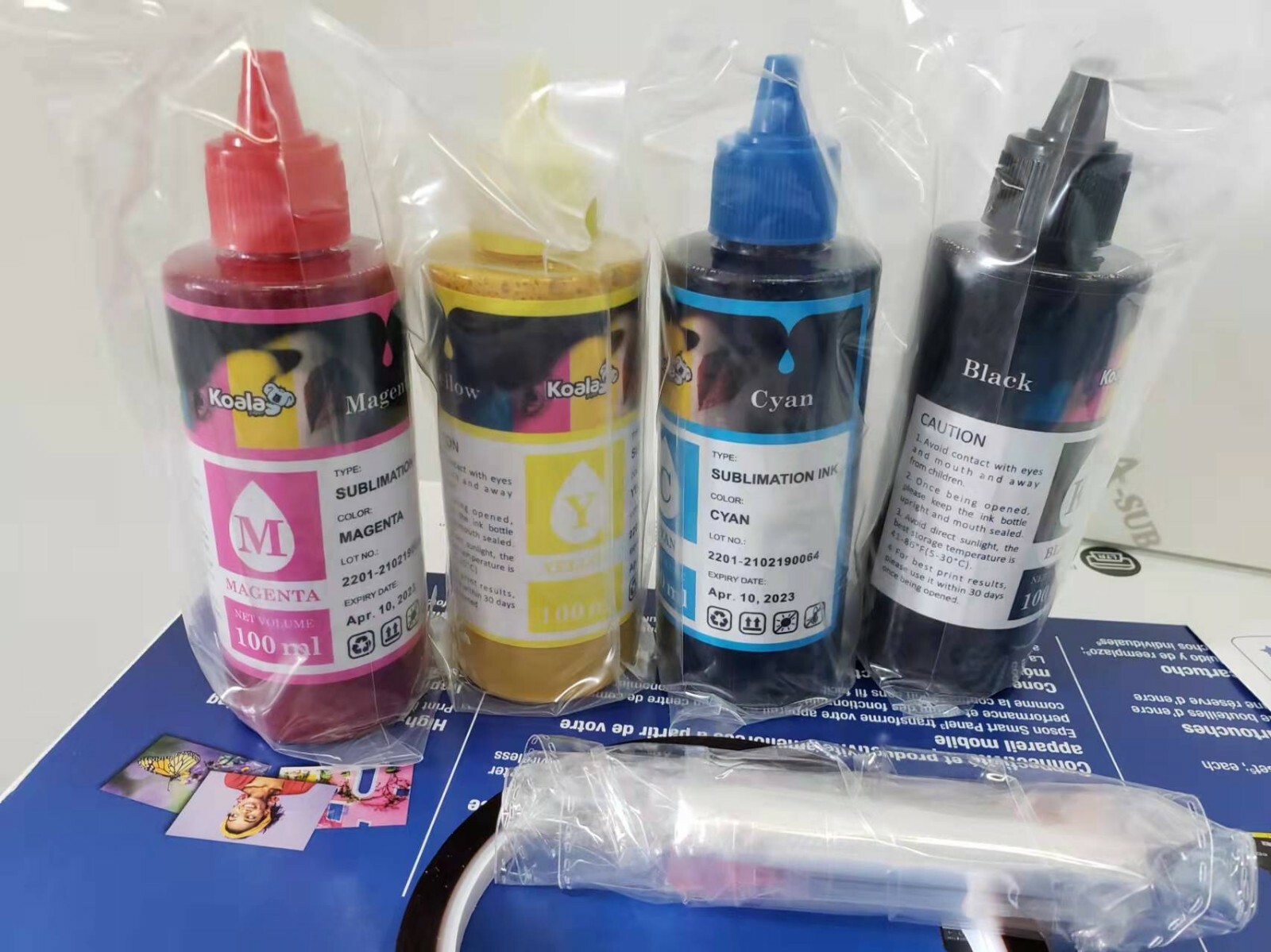 New Epson Printer With 4X100ml Sublimation Ink & 110 Paper 2800 2803 white