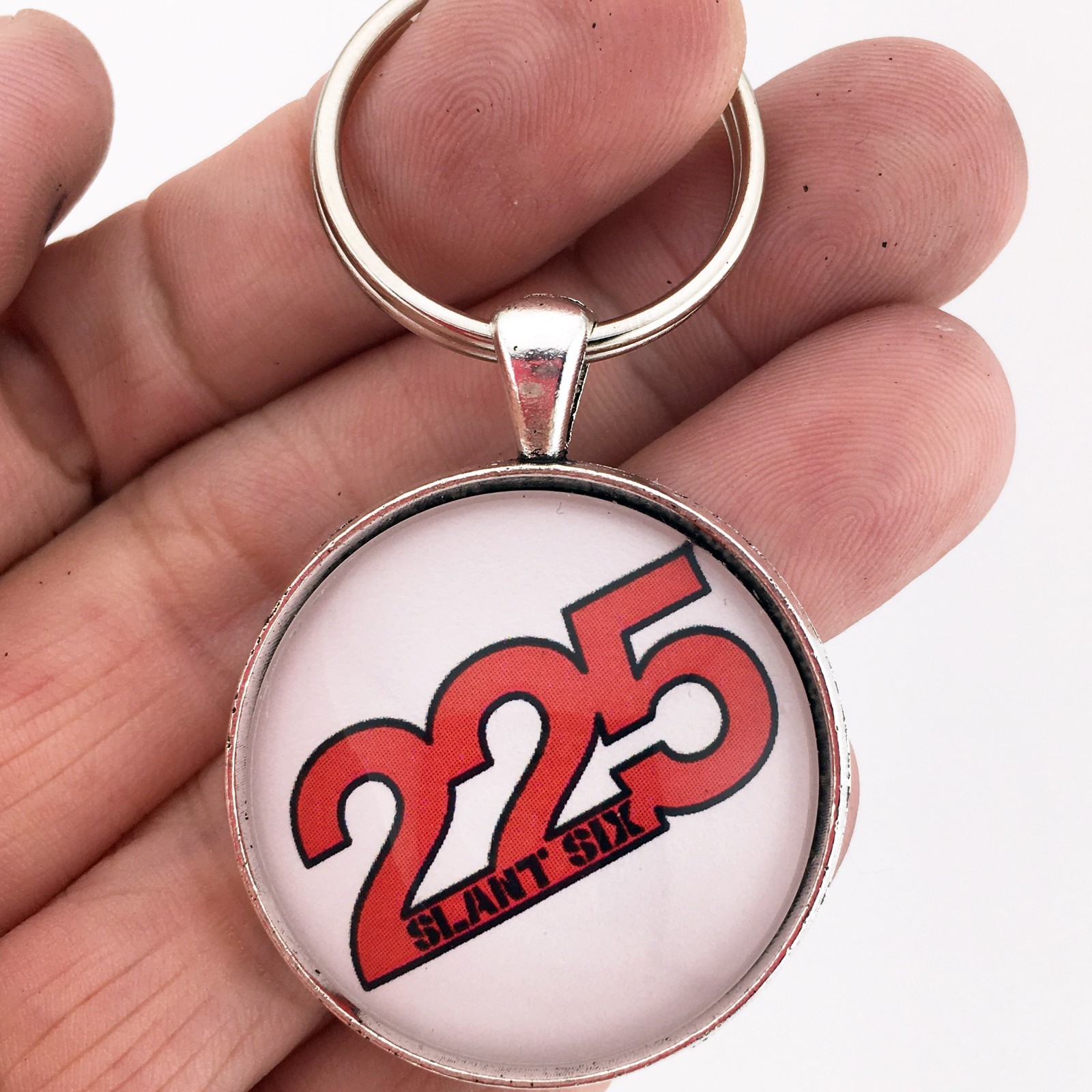 225 Slant Six 6 Engine Decal Dodge Plymouth Chrysler 1.2" Diameter Keychain