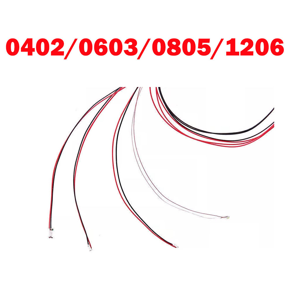 50X Wired Micro LED Pre-Soldered 0402,0603, 0805,1206 Copper Wire Lights SMD US