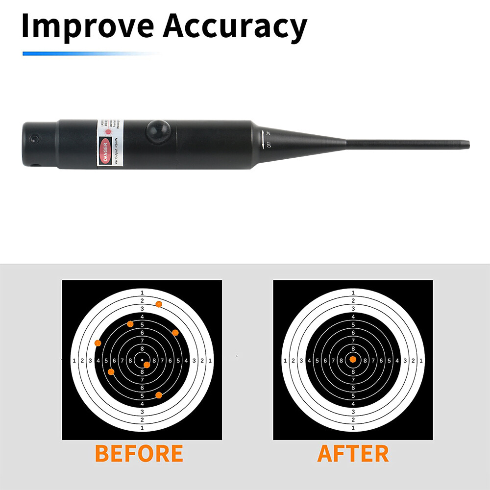 .177 to .78 /.50/12GA Caliber Green Red Laser Bore Sighter for Rifles Handguns