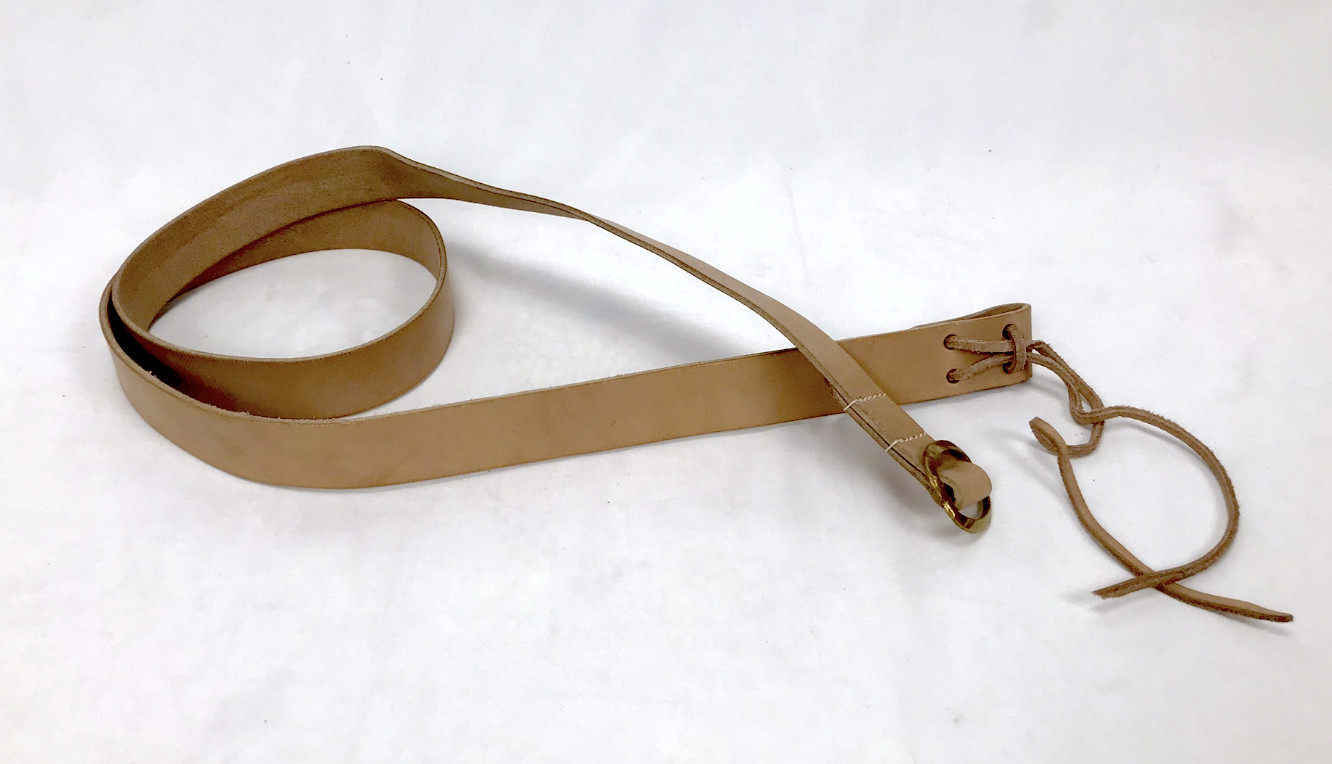 Natural Leather Musket Sling with Brass Buckle