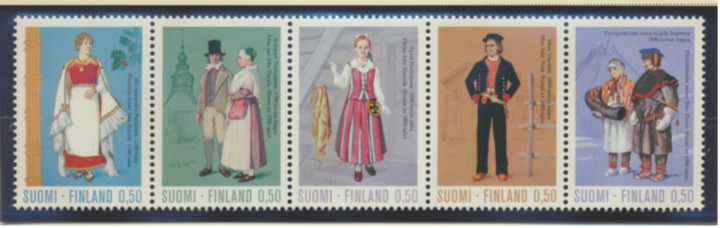 Finland Stamps Scott #518 To 522, Mint Hinged, Strip of 5