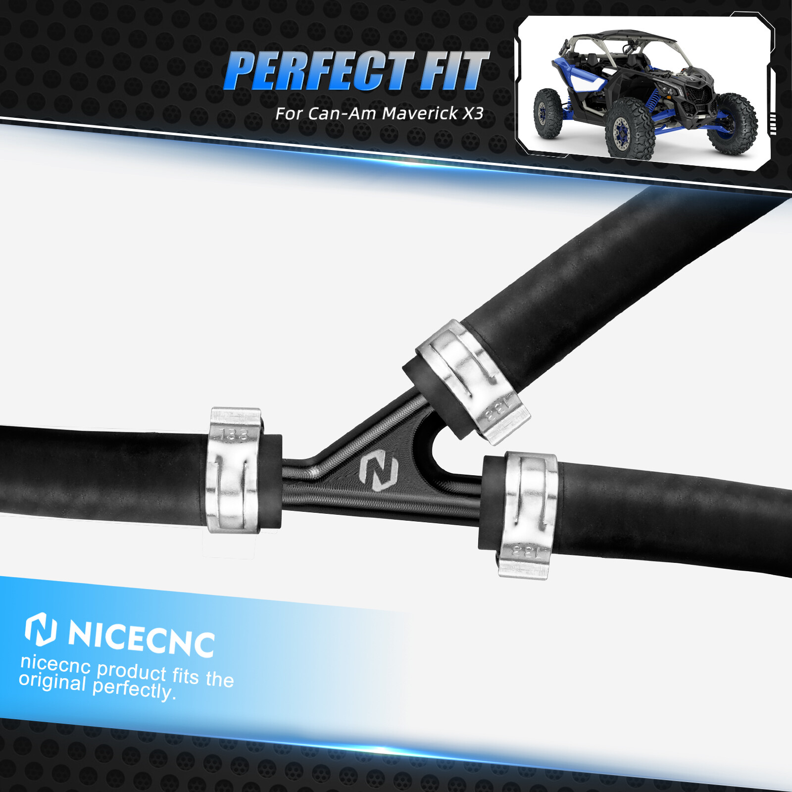 NICECNC Y Fitting Tee Fitting Heater Hose Connector For Can-Am Maverick X3 Turbo