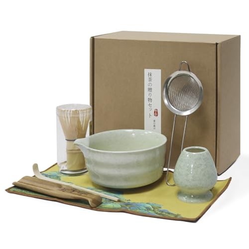 Matcha Whisk Set for Tea Lovers, Matcha Bowl with Spout, Bamboo Whisk, Scoop,