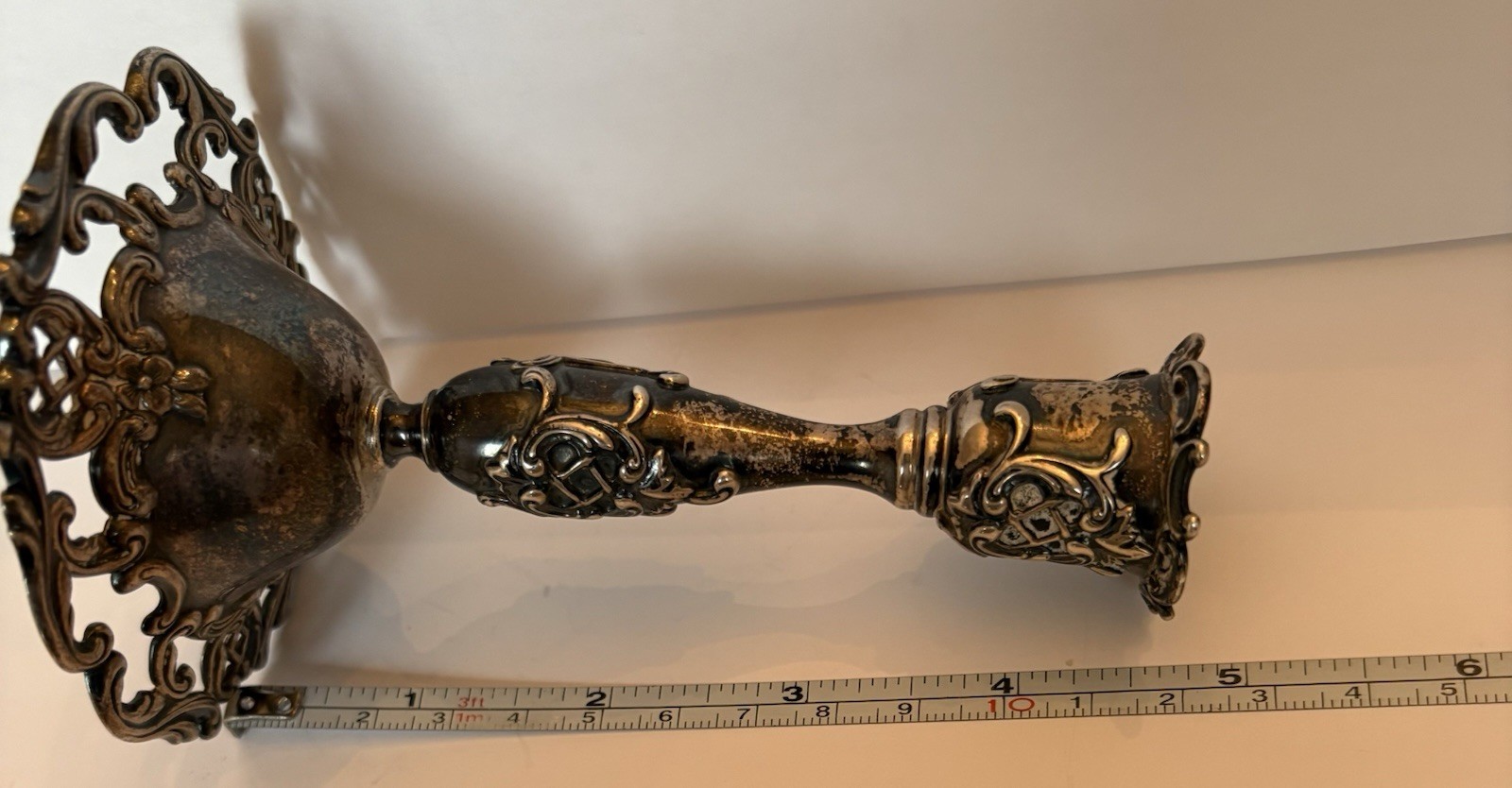 Antique Gorham Sterling Silver Repousse Candlestick Holder 1886 Baroque Pattern