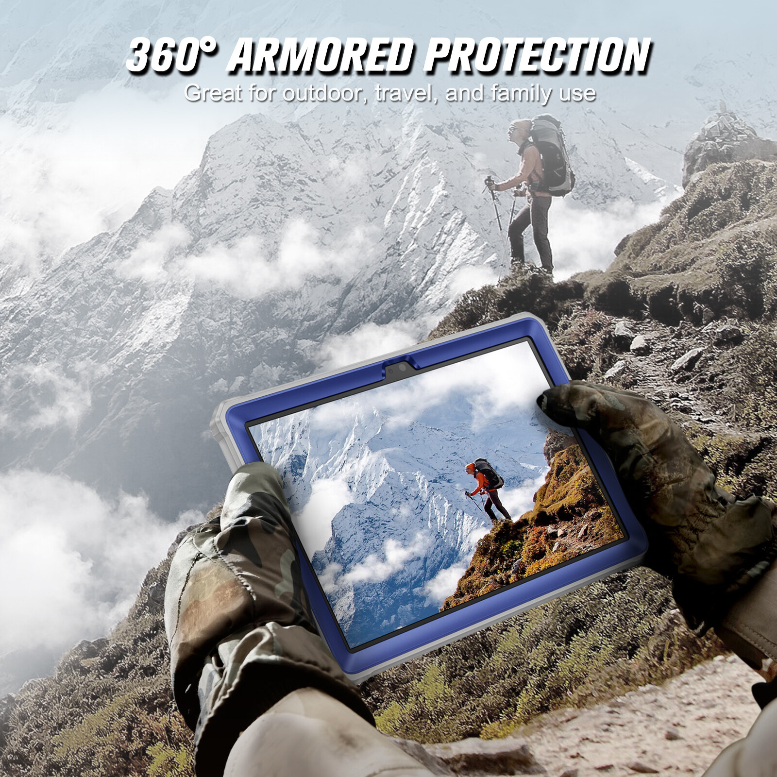 Hybrid Case for Amazon Fire HD 10 Tablet (13th Gen 2023) Rugged Kickstand Cover